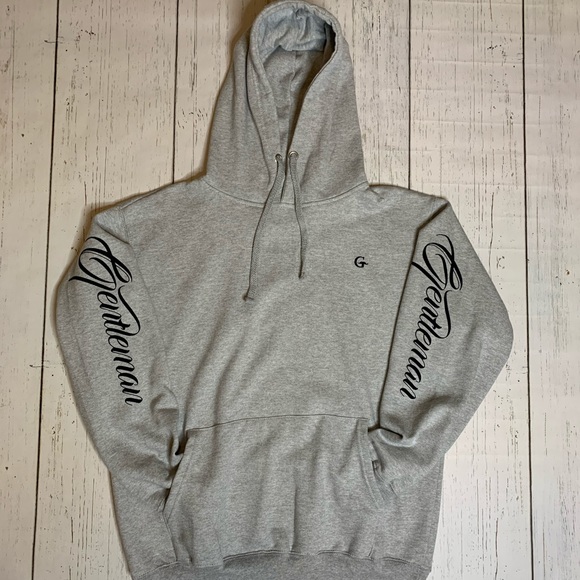 Gentleman Apparels Cursive Sleeve Hoodie - Grey - Picture 1 of 1